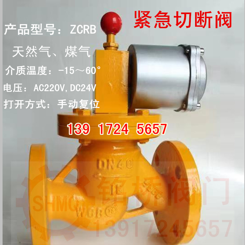 ZCRB天然气燃气紧急切断阀防爆燃气切断阀煤气切断阀不锈钢电磁阀
