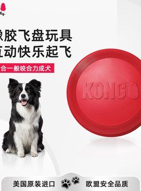 KONG狗狗飞盘耐咬磨牙解闷小型犬宠物户外训练边牧专用飞碟玩具