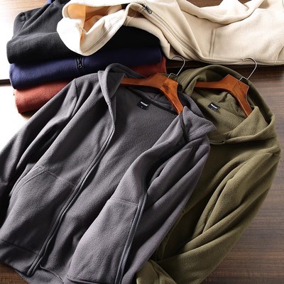 双面细腻摇粒绒休闲开衫卫衣