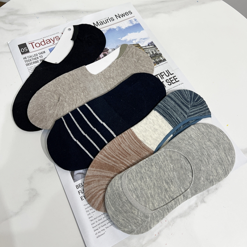 一包5双/随机！品牌撤柜夏季薄款透气棉混纺防滑隐形船袜男女袜子
