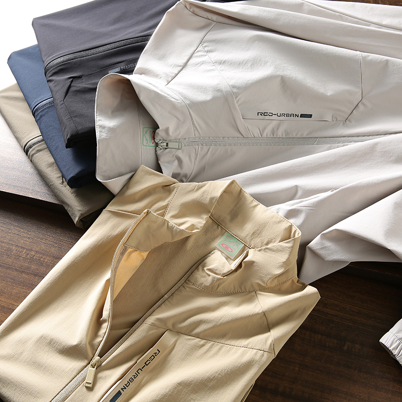 平替品质好货！都市户外春夏男士薄款立领皮肤衣休闲运动夹克外套