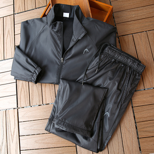户外机能防风透气！春夏新款男士立领休闲夹克外套+裤子运动套装