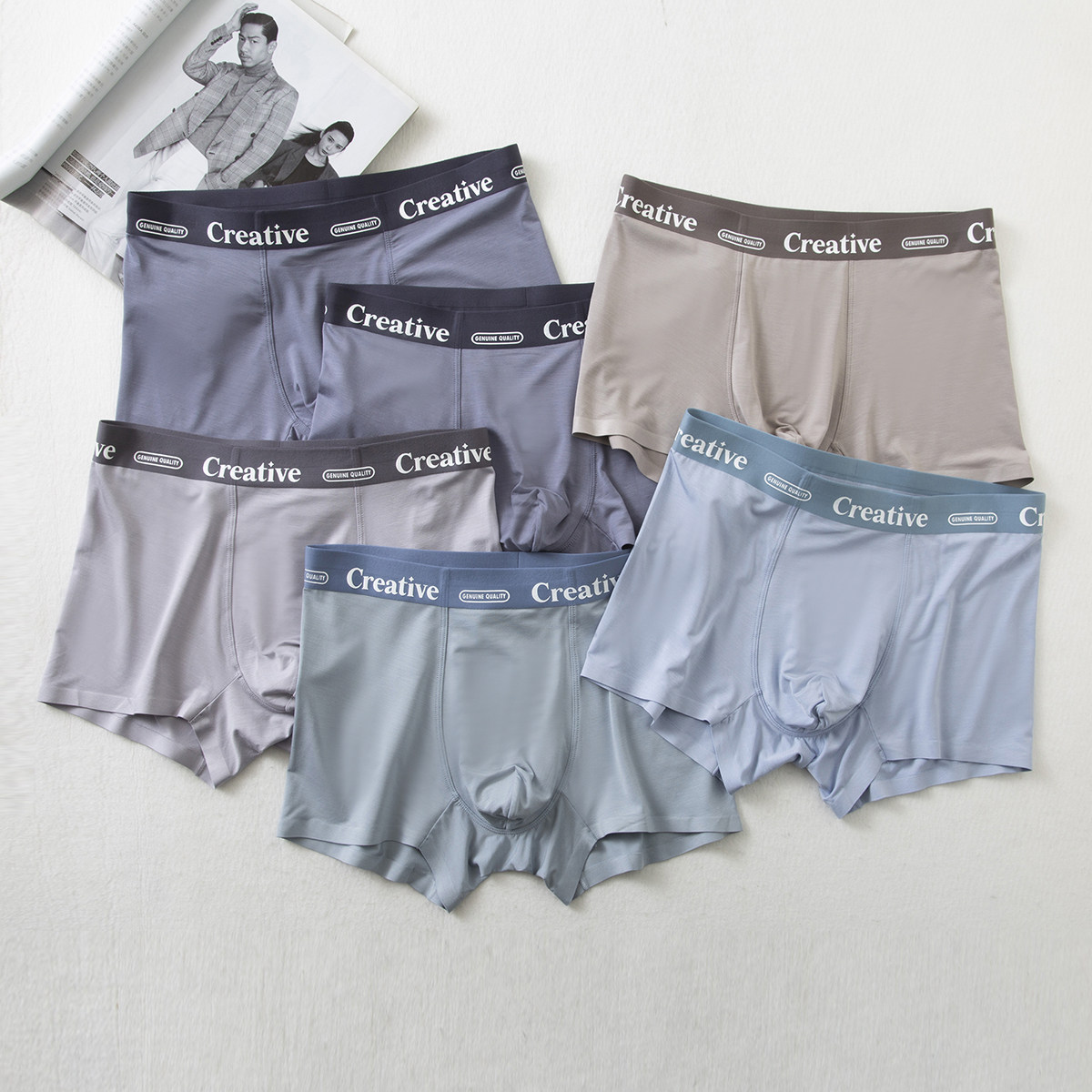 巨舒服！三条礼盒装！无痕高弹！男士薄款舒适透气莫代尔平角内裤,女士内衣/男士内衣/家居服,男平角内裤,淘宝优惠券,粉丝福利购,淘宝优惠卷