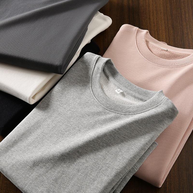 亲肤毛圈棉！可情侣！春季男女圆领纯色宽松运动休闲百搭长袖卫衣