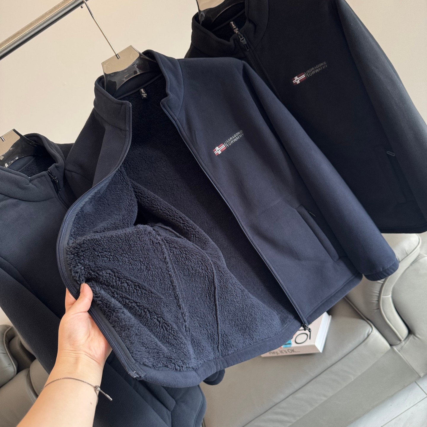 挪威订单！蓄热摇粒绒秋冬户外男士防寒加绒加厚打底内胆外套夹克