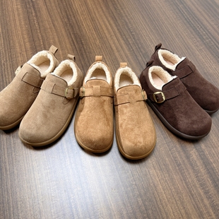 商场订单！轻便保暖！秋冬男士加绒加厚毛绒防滑软底勃肯鞋棉鞋潮
