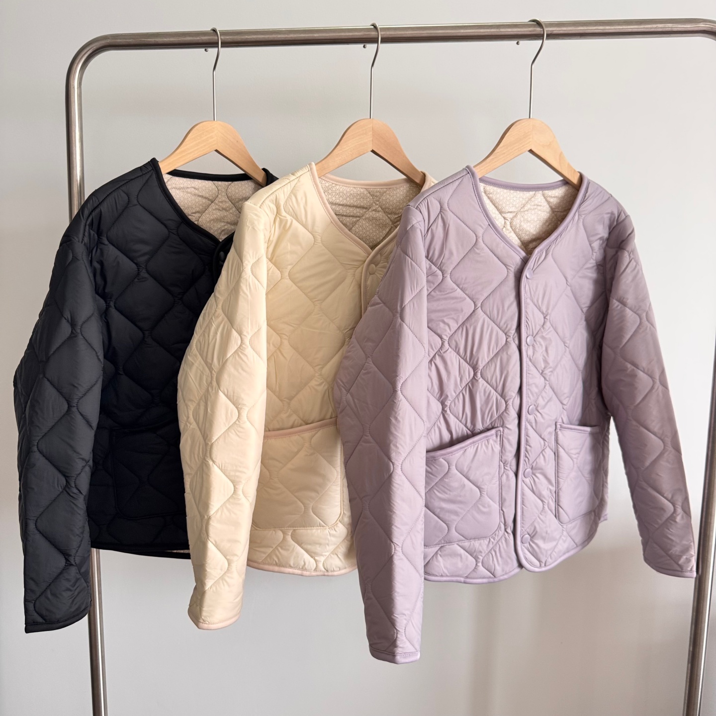 100绵羊毛！三防黑科技气绒 菱格圆领棉衣内胆外穿百搭棉服外套女