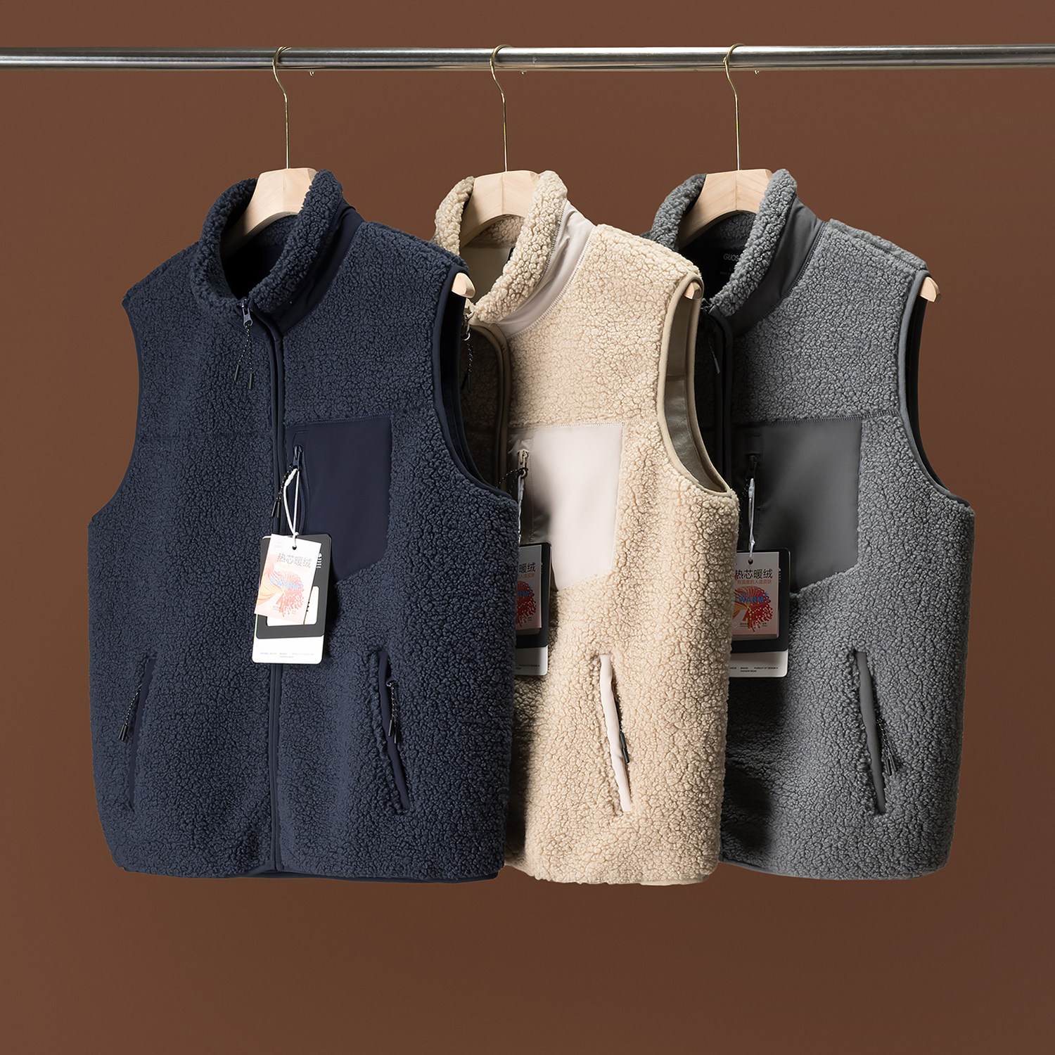 高克重600G暖绒！高密保暖！双重锁温！秋冬情侣立领加厚叠穿马甲,男装,常规马甲,淘宝优惠券,粉丝福利购,淘宝优惠卷