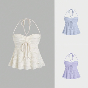 Sexy Strappy Short Crop Top Fashion Front Wrap Bodysuit