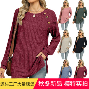 color top neck split shirt solid sleeves raglan round 2025