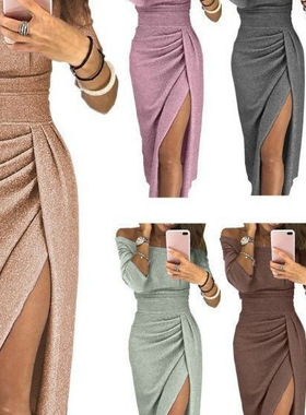 2025 Butt Splitting One Collar Party Dress 连衣裙