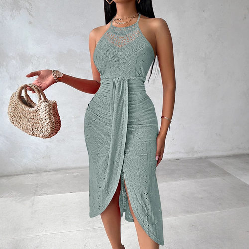 street trendsetters hang neck sleeveless irregular dress