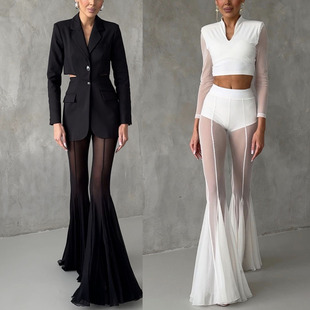 2026 elastic flared pants INS loose pants 宽松时尚度假长裤