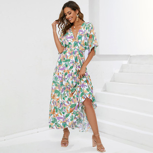 waist beach collection dress vacation printed 2025