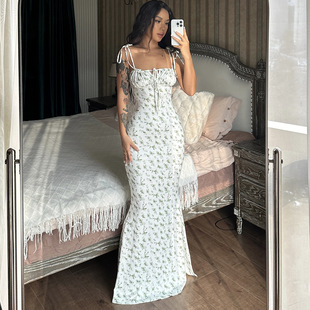 swing 2026 skirt大摆裙连衣裙 large dress floral suspender