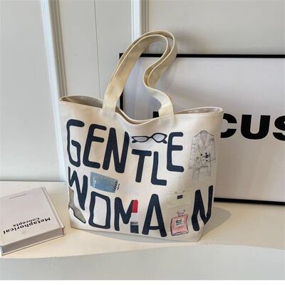 Fashionable commuting armpit bag cute flower tote bag 帆布包