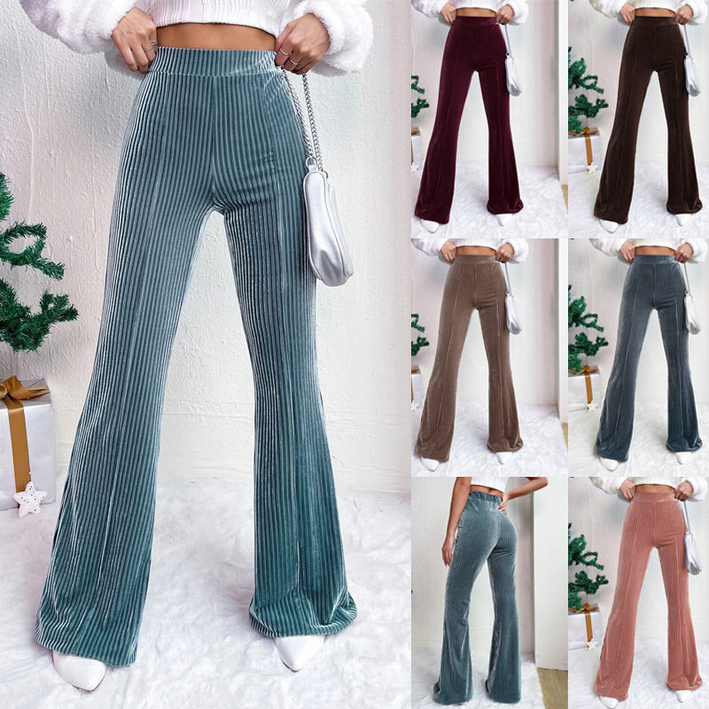 2025 corduroy flared pants casual wide leg long sweatpants