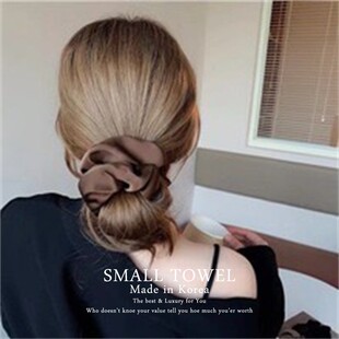 韩国东大门进口新款 气质高级感缎面真丝大肠圈马尾皮筋扎头绳 法式