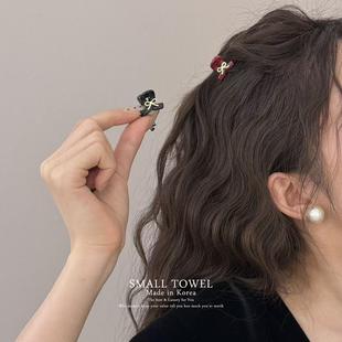 韩国进口高级法式 蝴蝶结迷你小抓夹刘海碎发夹公主头对夹发卡发饰