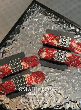 韩国进口高级小香风新年红色本命年min毛呢发夹侧边夹发卡子头饰