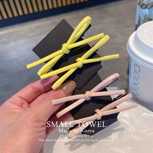 韩国进口nyu百搭少女皮质蝴蝶结一字夹刘海碎发夹侧边夹发卡头饰