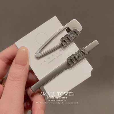 韩国ins高级感冷淡风金属银色min一字夹侧边夹刘海碎发夹发卡头饰