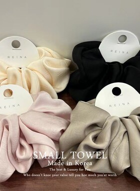 韩国东大门REINA高级法式超大号缎面大肠发圈丸子头发绳马尾皮筋