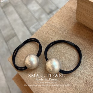 韩国进口高级感法式小香风珍珠球球发圈高弹力耐用皮筋高马尾发饰