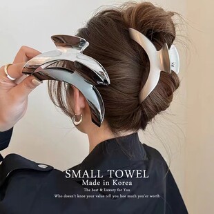 韩国东大门高级法式 ins金属大号鲨鱼夹后脑勺盘发抓夹发卡子头饰