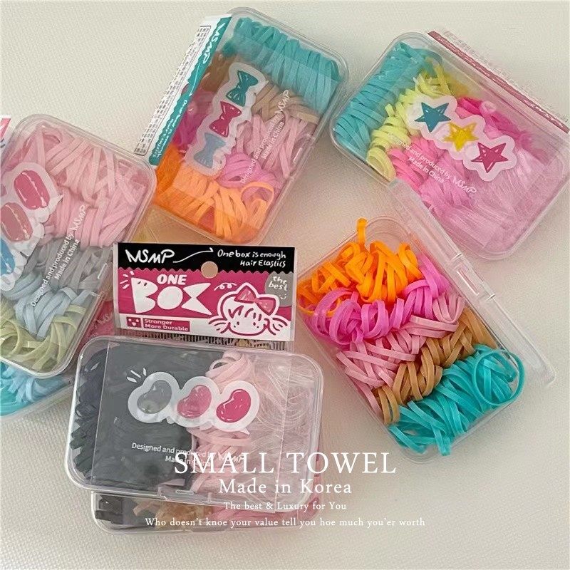 韩国东大门进口少女儿童彩色黑色一次性橡皮筋发圈扎头发绳发饰