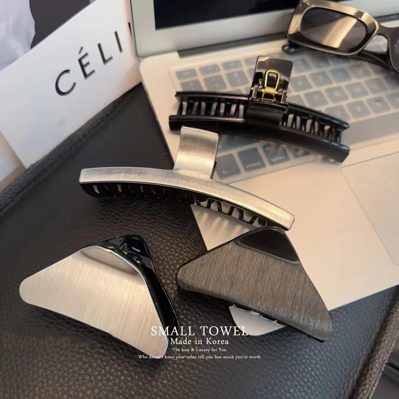 韩国进口高级冷淡拉丝金属三角鲨鱼夹后脑勺盘发抓夹发卡百搭头饰