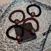 韩国进口秋冬新款 法式 高级豹纹minmin豆豆发圈马尾皮筋丸子头发绳