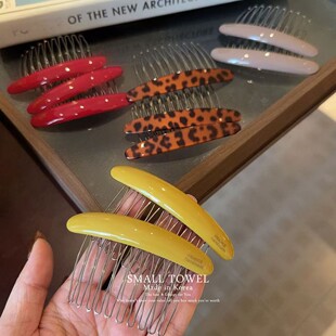 小金标后脑勺发卡子发梳插梳碎发夹子发饰 韩国东大门进口高级法式