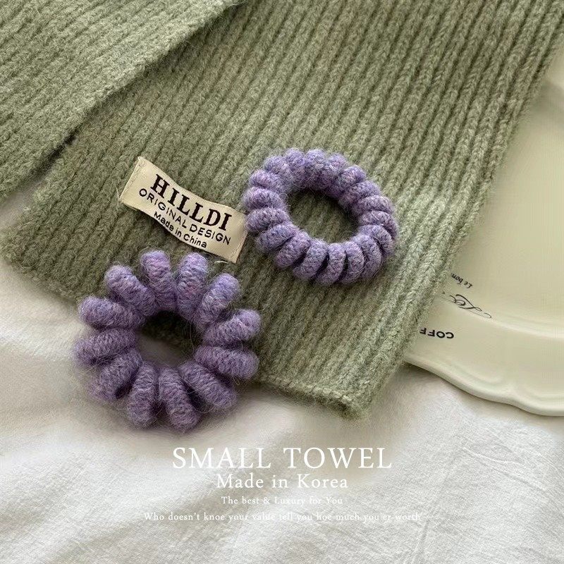 韩国东大门进口秋冬高级紫色毛线电话线发圈马尾皮筋丸子头绳发饰,饰品/流行首饰/时尚饰品新,发饰,淘宝优惠券,粉丝福利购,淘宝优惠卷