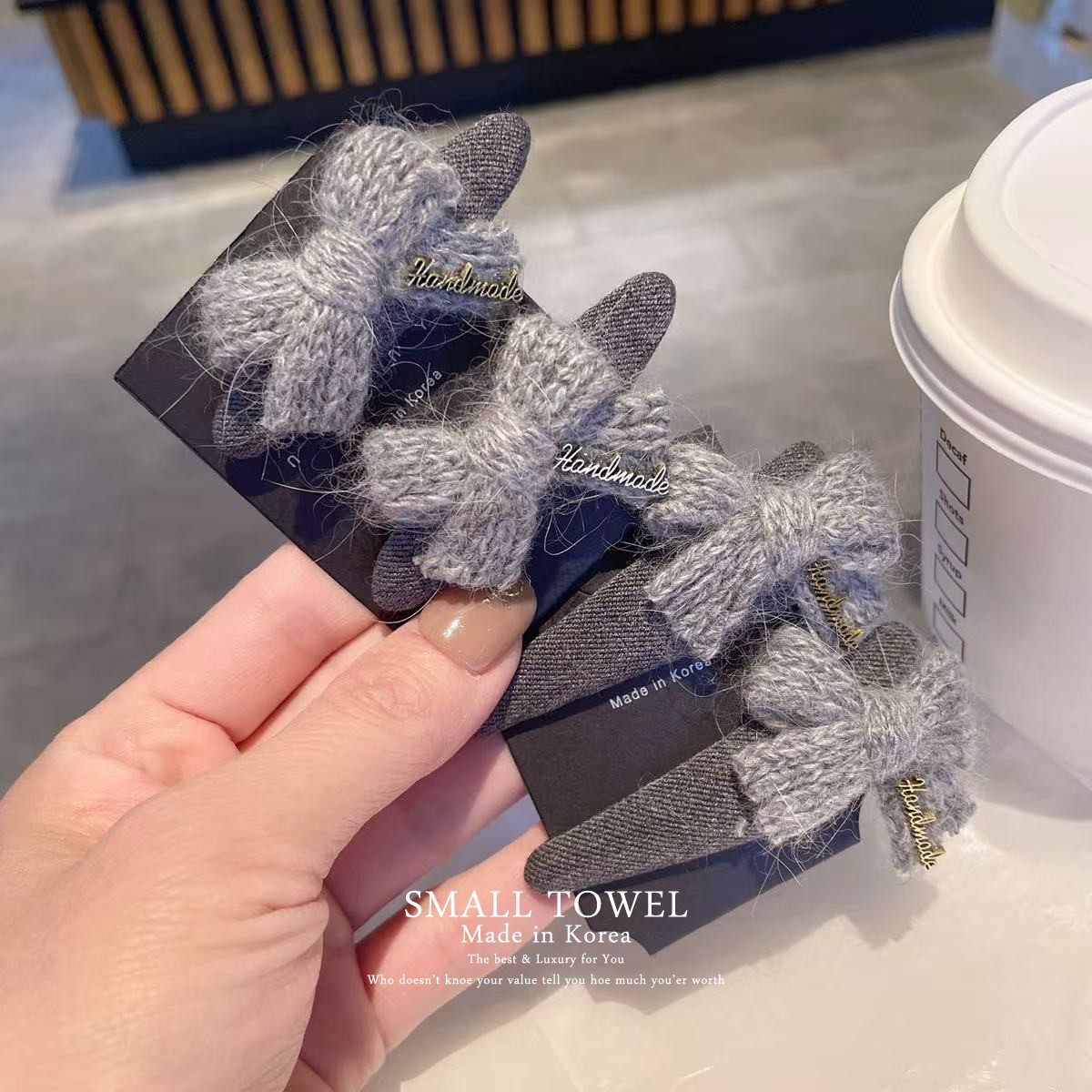 韩国进口秋冬高级灰色毛绒蝴蝶结侧边夹bb夹刘海碎发夹发卡子发饰,饰品/流行首饰/时尚饰品新,发饰,淘宝优惠券,粉丝福利购,淘宝优惠卷