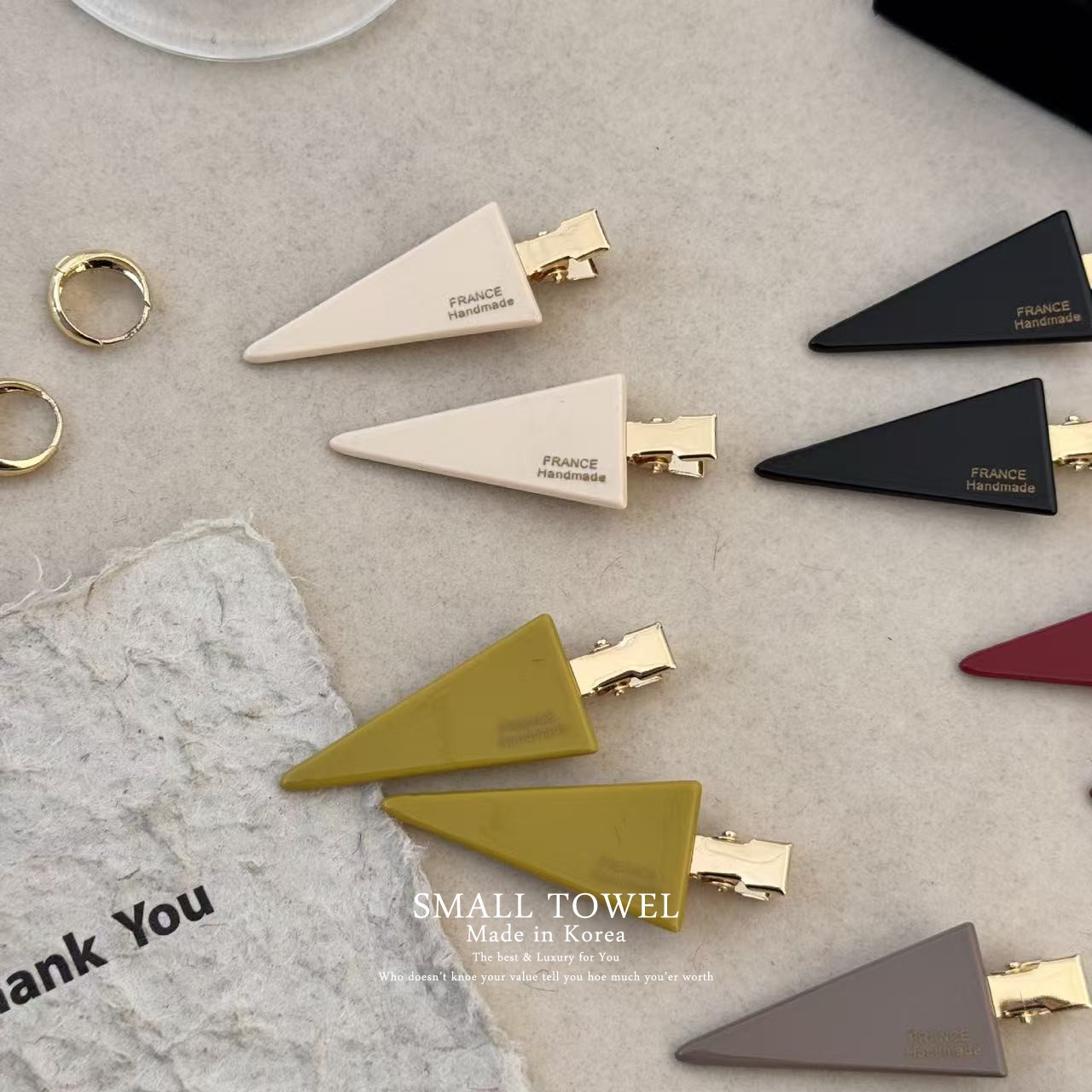 韩国东大门沈月同款nyu金标三角化妆夹刘海碎发夹对夹发卡子头饰