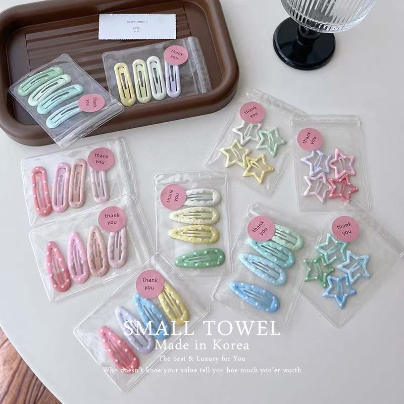 韩国少女儿童彩色星星水滴椭圆bb夹侧边夹对夹刘海碎发夹发卡头饰