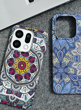 磁吸无线充电适用oppofindx9手机壳狗牙findx8pro浮雕曼陀罗findx7ultra夜光超薄硬壳磨砂简约时尚戈雅x8S+