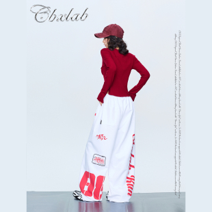 跳舞休闲裤 嘻哈个性 潮 运动裤 CBXLAB街舞潮牌摇滚机车撞色印花美式