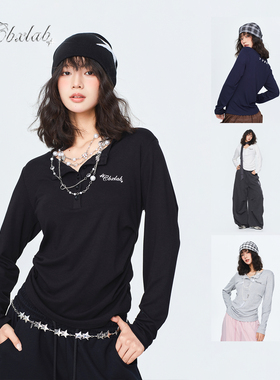 CBXLAB街舞潮牌柔软高弹跳舞爵士上衣侧缝压褶显瘦美式辣妹长袖女