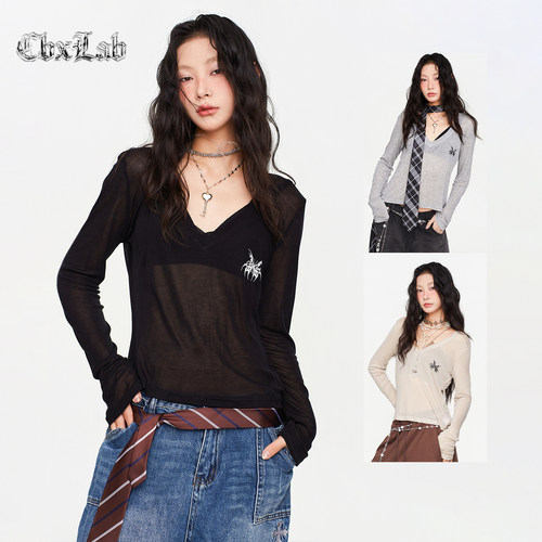【抒情系列】CBXLAB街舞潮牌显瘦慵懒辣妹短袖美式简约百搭长袖女