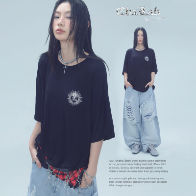 CBXLAB街舞潮牌夏季软糯简约嘻哈T恤垂坠感爵士跳舞美式透气短袖