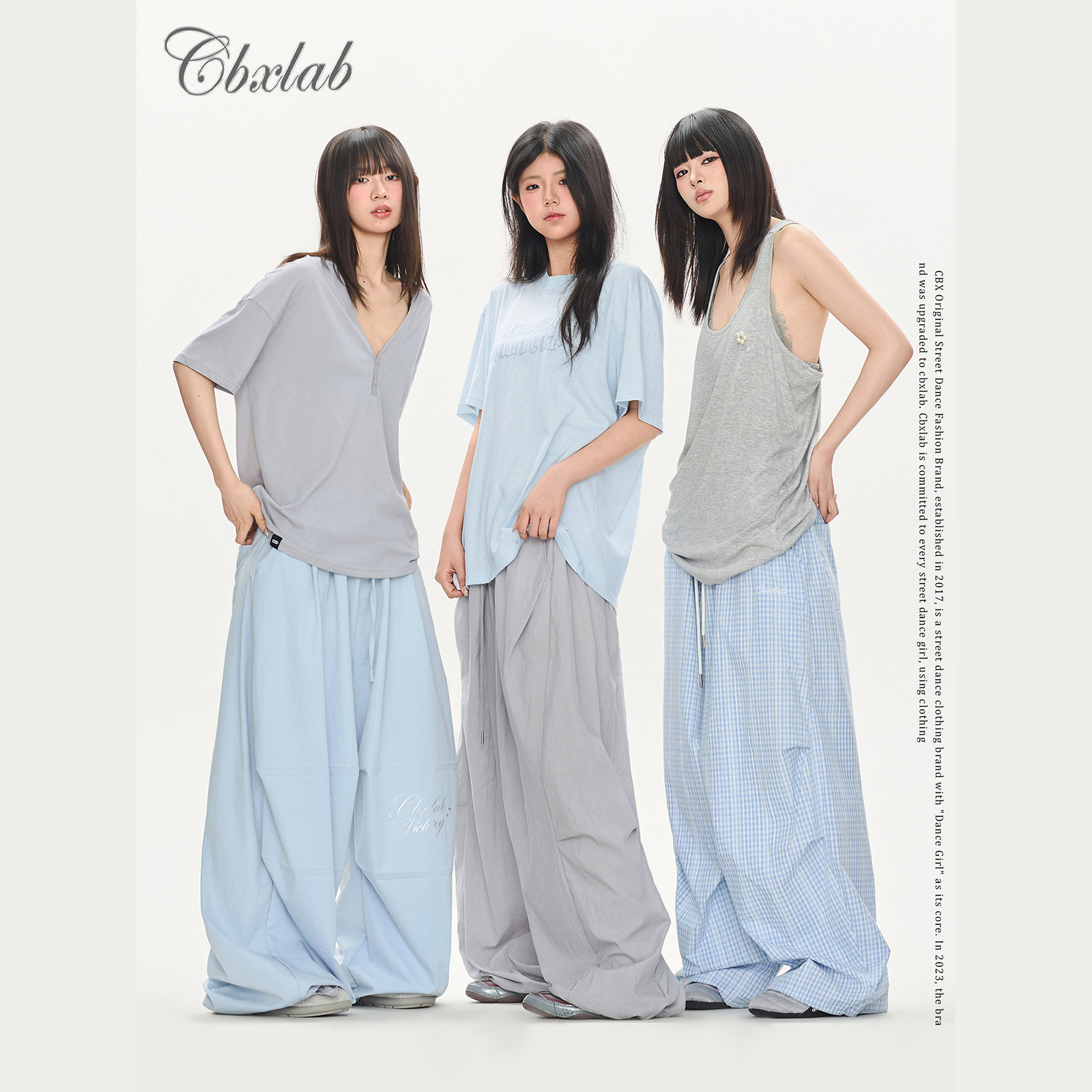 CBXLAB街舞潮牌夏季慵懒嘻哈辣妹背心上衣宽松百搭抒情休闲长裤潮
