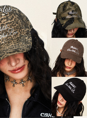 CBXLAB街舞潮牌烫钻个性鸭舌帽美式街头帽子hiphop欧美百搭棒球帽