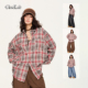 嘻哈街头格纹宽松跳舞长袖 CBXLAB街舞潮牌古着感百搭复古美式 衬衫