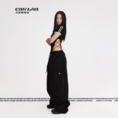 伞兵裤 女夏季 黑色嘻哈美式 CBXLAB街舞潮牌 工装 裤 跳舞爵士休闲裤