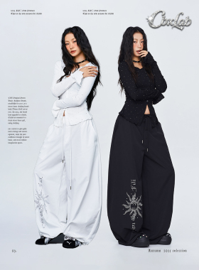 CBXLAB街舞潮牌美式亮闪亲肤套装璀璨烫钻修身长袖嘻哈宽松运动裤