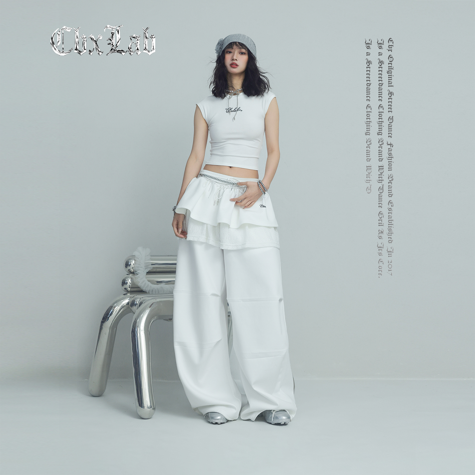 CBXLAB街舞潮牌蕾丝花苞运动裤