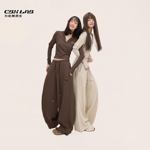 CBXLAB街舞潮牌秋冬复古套装长裤