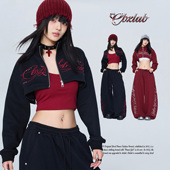 短款 性感长袖 外套美式 CBXLAB街舞潮牌2026春季 街头嘻哈运动裤 潮